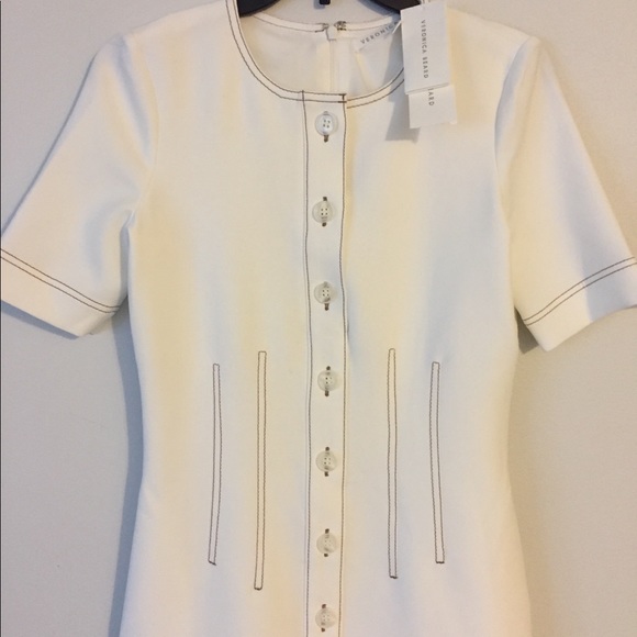 VERONICA BEARD Mikel Contrast Stitch Mini Dress - Picture 6 of 8